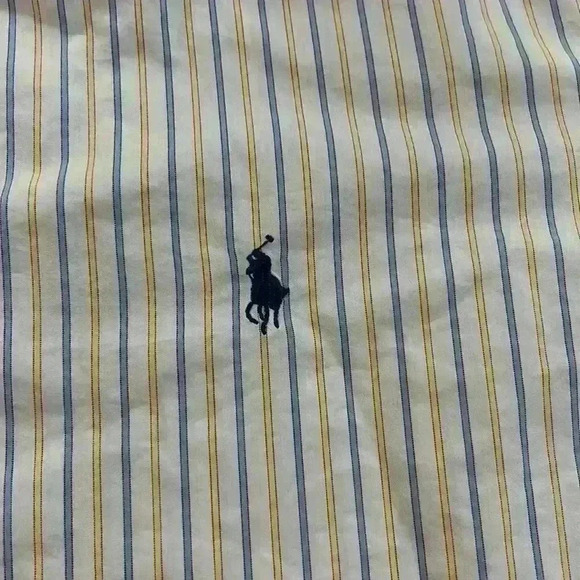 Vintage Ralph Lauren Blue Label 100% cotton size 40/Large. Blue, gold and white - Picture 3 of 6